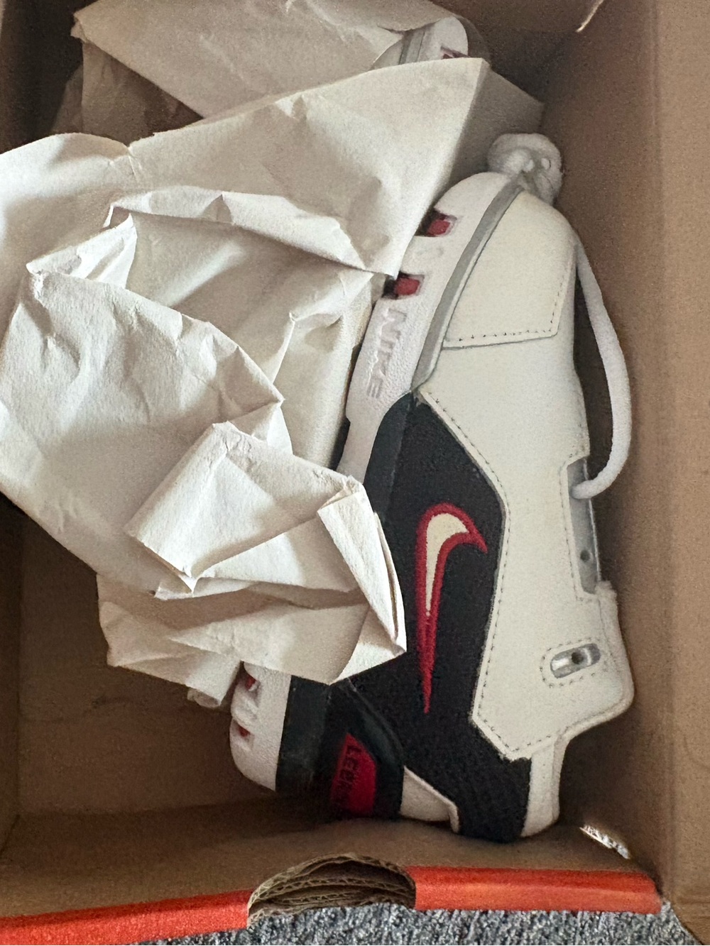Nike Kids White and Red Accent Sneakers